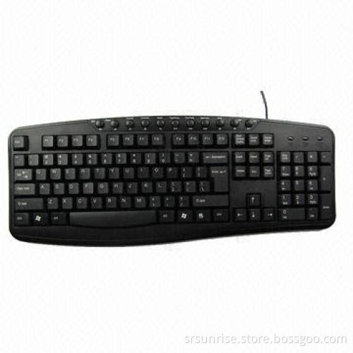 Wired Multimedia Keyboard with USB, PS/2 port, Waterproof, Ergonomic Design